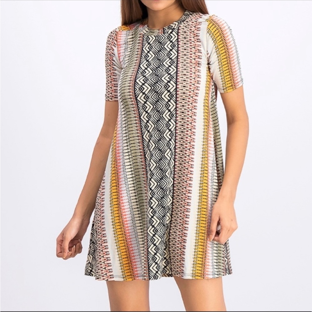 🚺 BGBGeneration mock neck mini swing dress